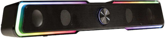 Onlan BS-120 Computerlautsprecher 2.0 mit RGB-Beleuchtung in Schwarz Farbe