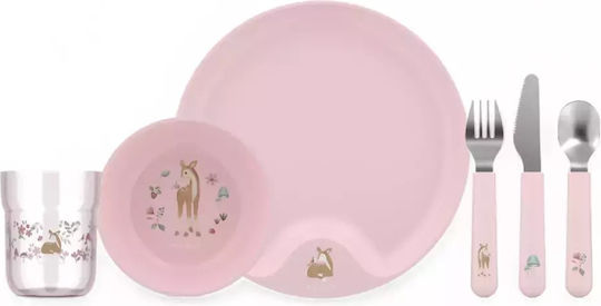 Little Dutch Feeding Set Mio Garden Friends made of Plastic Pink 2pcs