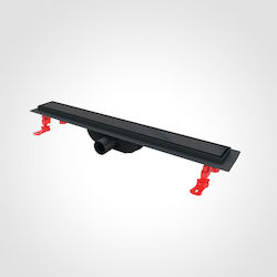 Shower Channel Floor Drain Duscheline Oscar Vision 40cm Black Matte Frame