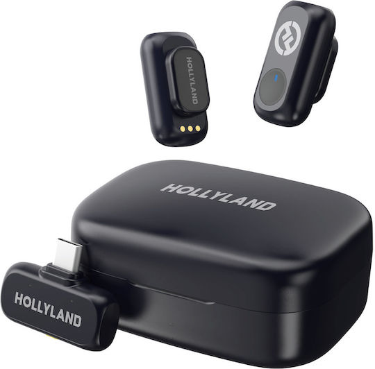 Hollyland LARK A1 Duo Ασύρματο Μικρόφωνο Πέτου Δημοσιογραφικό σε Γκρι Χρώμα