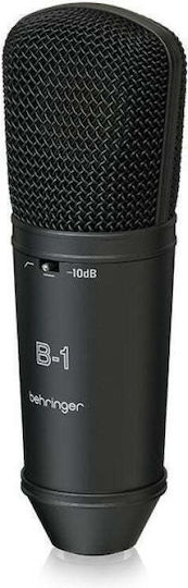 Behringer B-1 Кондензаторен Микрофон XLR Шоково монтиран за Вокали в Черен Цвят Тъмно издание