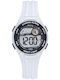 Tekday Digital Men's Watch Chronograph Battery with White Rubber Strap