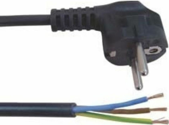 Καλώδιο Τροφοδοσίας 3x0.75mm² 1.5m Σούκο Γωνιακό Μαύρο