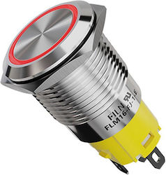 Flm16-fj-e-червен Индустриален бутон Φ16mm 12v с осветление Kal Electronics
