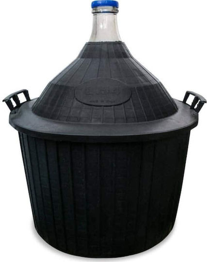 Demijohn Italy Glass Round Cover Grey 54lit