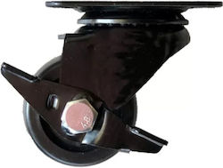 Ruotec Ρόδα Μαύρη Ναύλον 50x30mm Υπερβαρέως Τύπου Περιστρεφόμενη Διπλό Φρένο 502.000.021.950