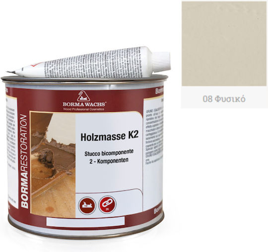 Polyester-Holzkitt 2 Bestandteile Natürliche 08 750ml Holzmasse K2 Borma Wachs