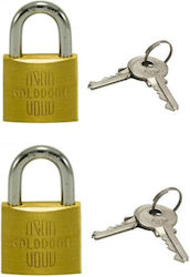 Goldoor Set Vorhängeschlösser Kleine Messing Schwerer Typ 20-25mm 2 Stücke Golddoor