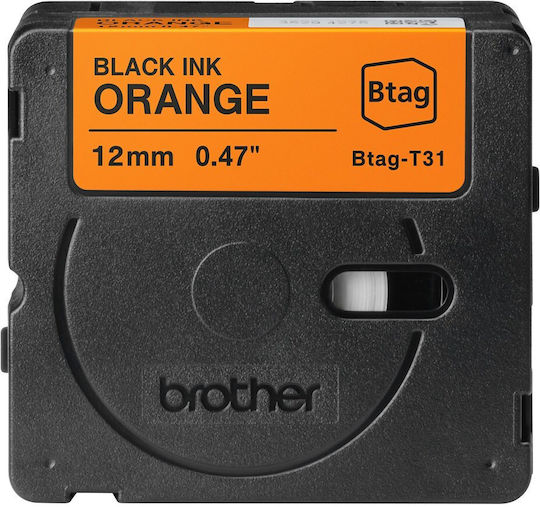 Brother Etikettenband 4m x 12mm in Schwarz Farbe 1Stück