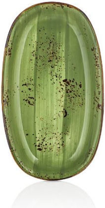 By Bone Serving Platter Oval made of Porcelain Green