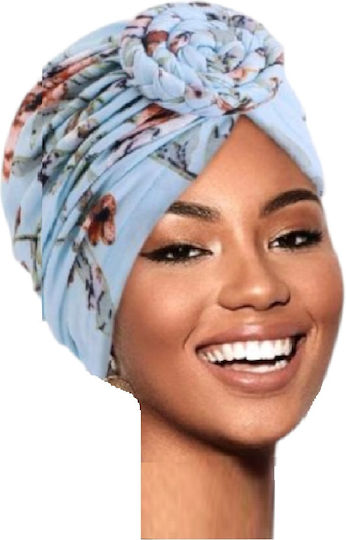 Damen Stoff Turban Haar Stirnbänder Donut Babyblumen Blau