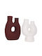 Freebox Set Ceramic Decorative Vases Orange 2 Pieces