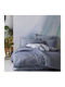 Cottonbox Set Huse Pentru Pilote 200x220cm Dublă Cu 2 Fețe De Pernă & 1 Cearșaf Albastru