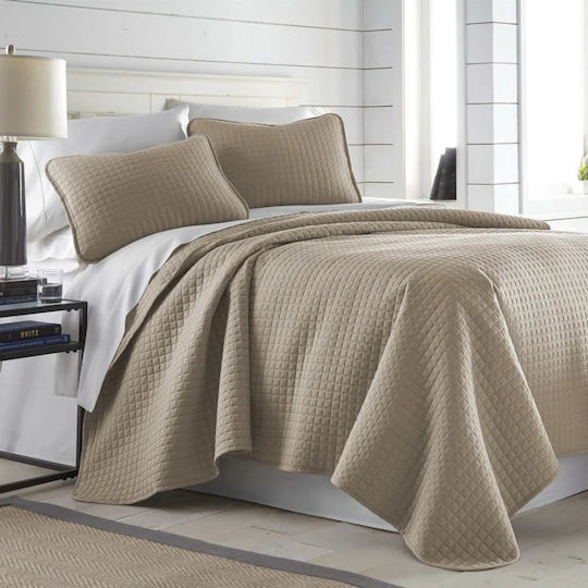 Blanc de Blanc Coverlet Queen Size Microfiber Sand 230x250cm