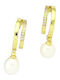 Silver Union Earrings made of Silver Gold Plated with Stones & Pearls