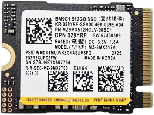 Samsung BM9C1 SSD 512GB M.2 Mit PCI Express 4.0 Schnittstelle Menge