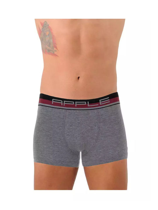 Apple Boxer Herren Boxershorts Γκρι, Μπορντό 1P...