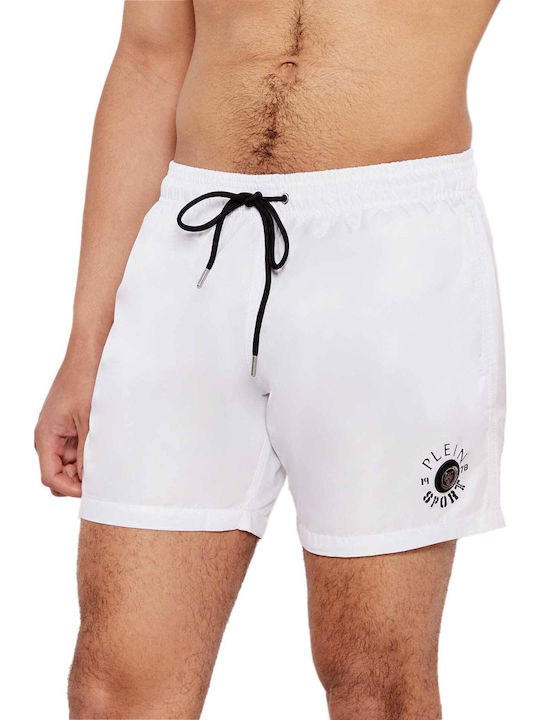 Plein Sport Costum De Baie Bărbați Bermude Albe Plein Sport Costum De Baie Bărbați Bermude Albe