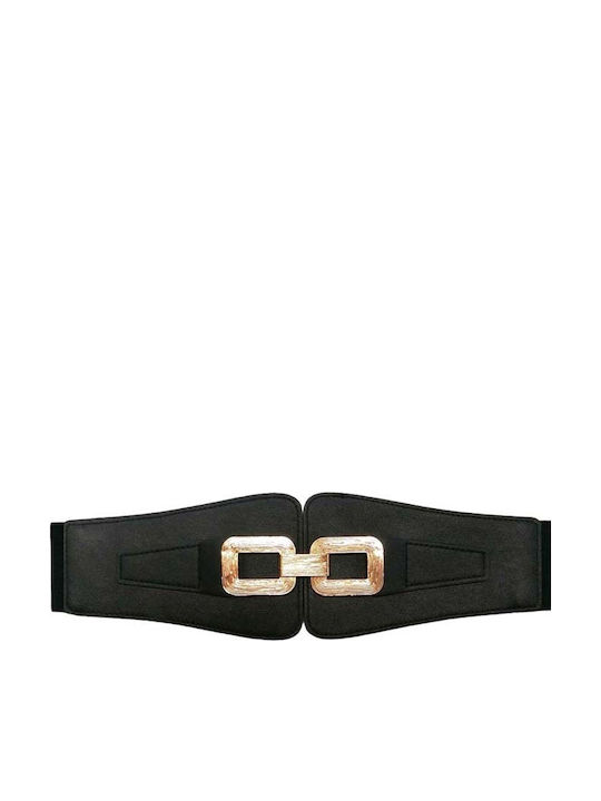 Breite Elastisch Damen Gürtel Schwarz