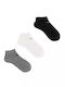 Emporio Armani Men’s Socks Ankle Eagle Logo Triple Pack Black White Melange