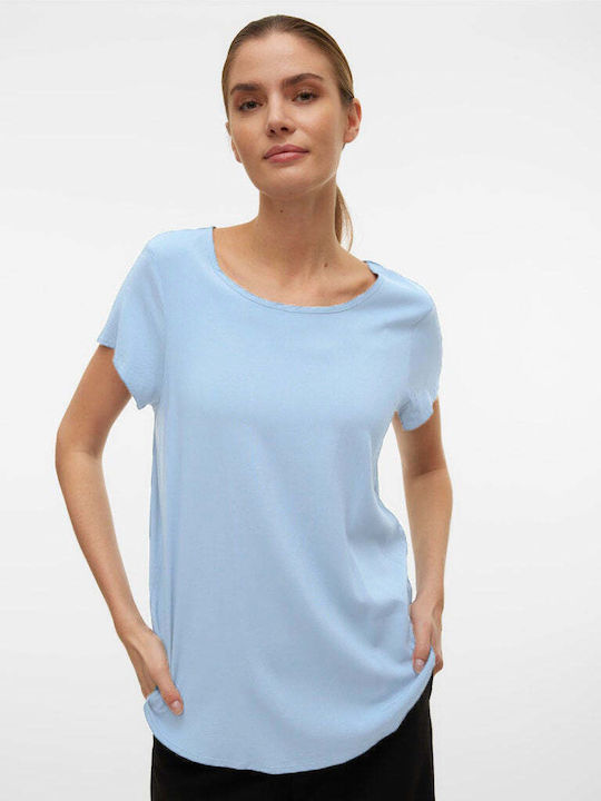 Vero Moda Damen Bluse Kurzärmelig Cashmere Blue