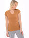 Women's Blouse Cotton Camel