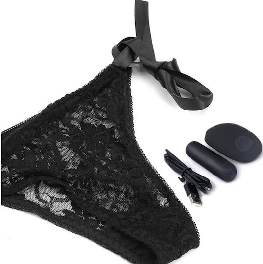 APH Play Mini Vibrator Bullet with Remote Control Brazilian Underwear Black