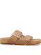 Women's Flat Sandals in Brown Color