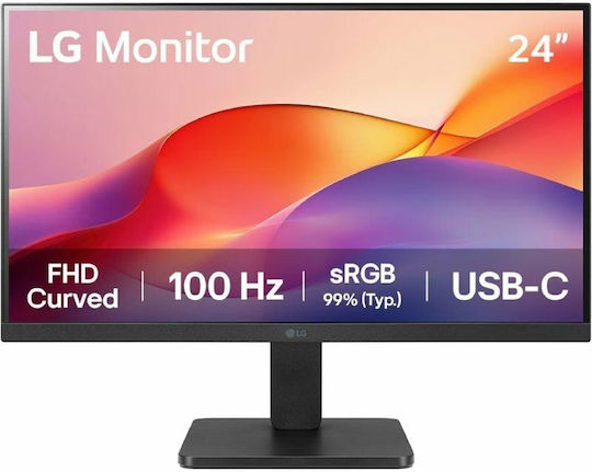 LG 24U421A-B VA HDR Curved Monitor 24" FHD 1920x1080 με Χρόνο Απόκρισης 5ms GTG