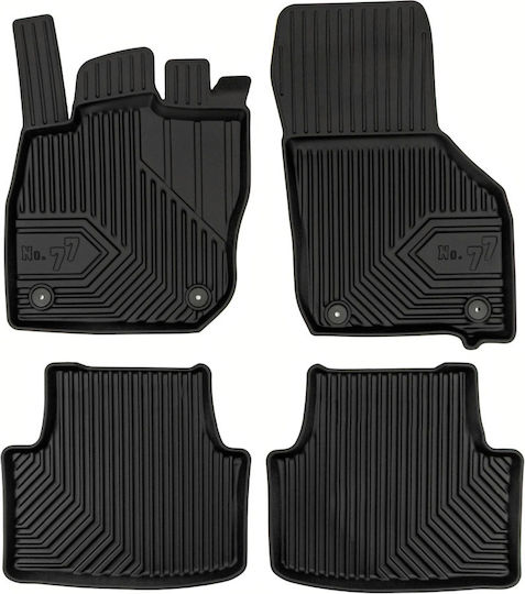 Frogum Set of Front and Rear Mats 4pcs Tray Type for Skoda Octavia Audi A8 2019 Black