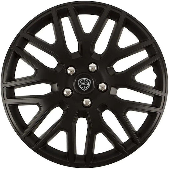 Versaco Car Hubcap Set with Lancia Emblem 16" 4pcs Black
