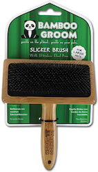Bamboo Groom Brush Large for Long-Haired Dogs Gray Bamboo Groom Brush Large for Long-Haired Dogs Gray