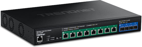 Trendnet TPE-7124SBF L2 PoE Switch με 8 Θύρες Gigabit (10Gbps) Ethernet και 4 SFP Θύρες