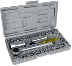 LikeSmart Ratschen- und Steckschlüssel-Set Καστάνιες mit Καρυδάκια 1/4" & 3/8" & 1/2" 40 Stück LikeSmart Ratschen- und Steckschlüssel-Set Καστάνιες mit Καρυδάκια 1/4" & 3/8" & 1/2" 40 Stück
