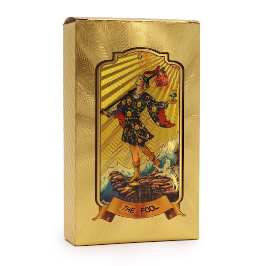 78 Illustrated Golden Tarot Cards Fool Golden Tarot Card Set