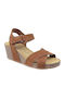 Sandalen Anatomische Damenplattformen Tabac Braun