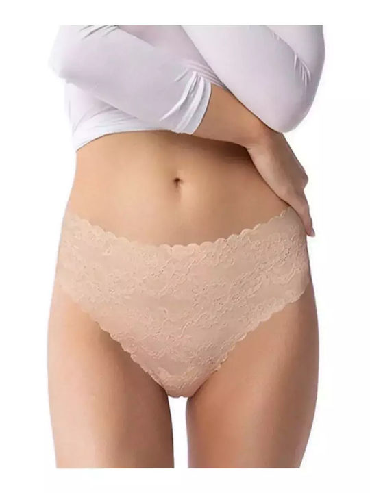 Julimex Bellie Ψηλόμεσο Γυναικείο String Μπεζ