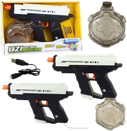 Automatic Electric Water Gun 10m Black White 800ml Lean Toys