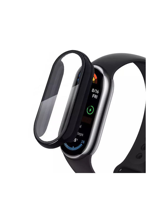 Tech-Protect Defense360 Θήκη Σιλικόνης με Τζαμάκι σε Μαύρο χρώμα για Xiaomi Smart Band 9, Xiaomi Smart Band 9 NFC