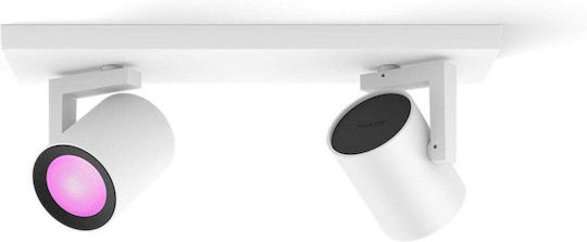 Philips Argenta Διπλό Σποτ σε Λευκό Χρώμα Philips Argenta Διπλό Σποτ σε Λευκό Χρώμα