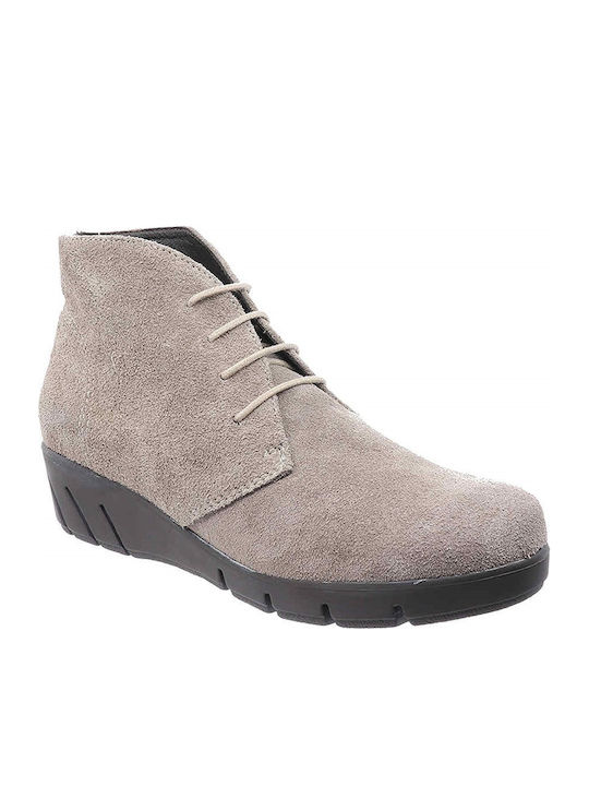 Leder Stiefeletten Damen Schwarz