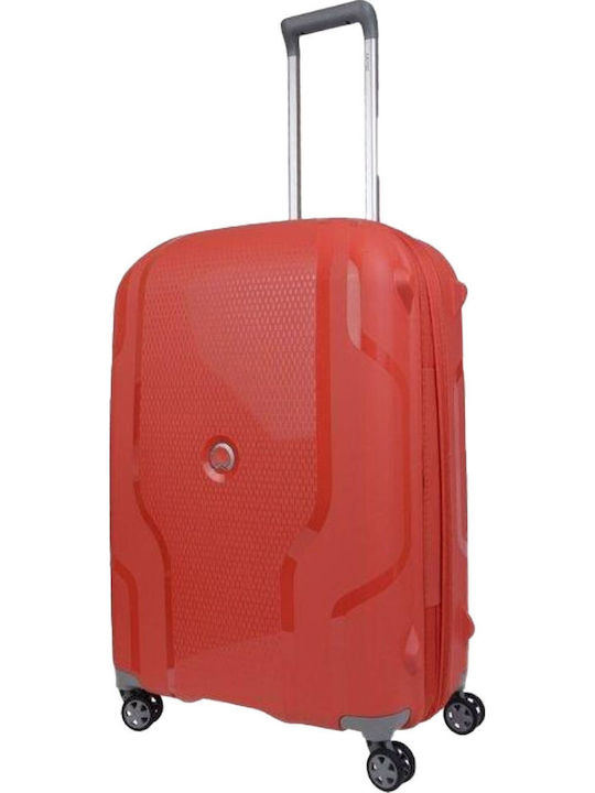 Delsey Clavel Valiză Mare De Călătorie Dură Tangerine Portocalie Cu 4 Roți Înălțime 70.5cm