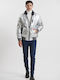Winter Jacke Bomber Wasserdicht und Winddicht Silber