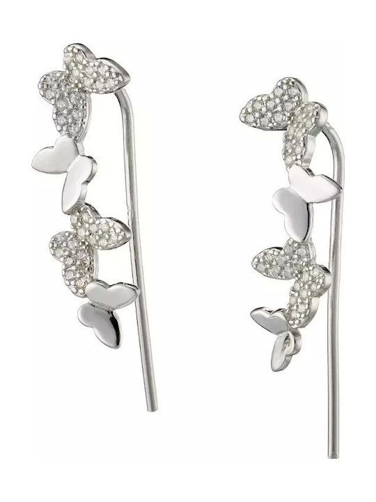 Oxzen Σκουλαρίκια Ear Climbers από Ασήμι