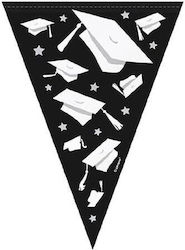 Γιρλάντα Σημαιάκια Congrats Grad Silver Black White 274 Εκ