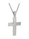 Herren Weißgold Kreuz 14K mit Kette