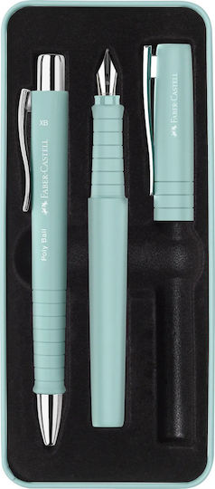 Faber Castell Set Geschenk Poly Pen+Stift Mint 241053