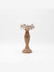 Flowers polyresin-wood Christmas Wood Silver Candlestick 26x12.3cm