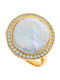 ANO by ARTE Ring with Zircon made of Silver Gold Plated