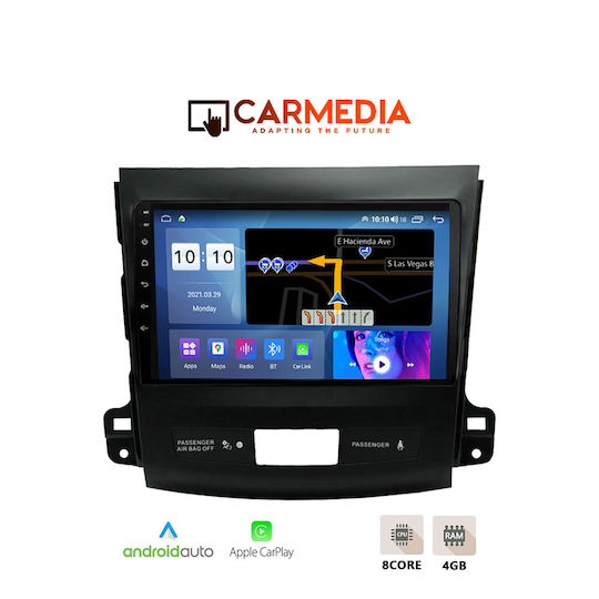 Carmedia Car Audio System for Peugeot 4007 Mitsubishi Outlander Citroen C-Crosser 2006-2012 (Bluetooth/USB/WiFi/GPS/Apple-Carplay/Android-Auto) with Touch Screen 9"